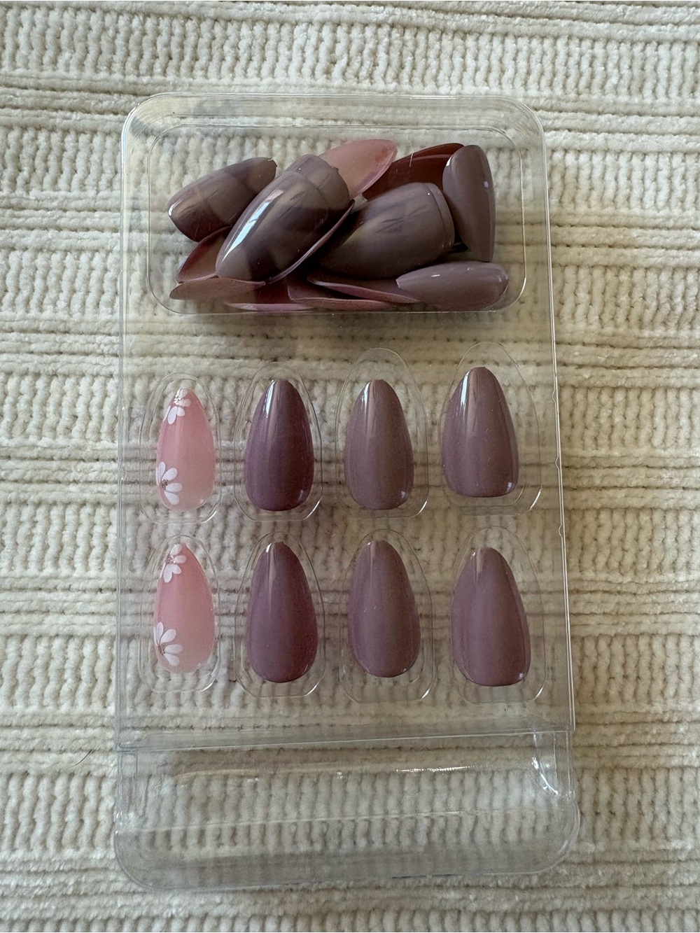 Mauve & Pink Floral Press-On Nails Set
